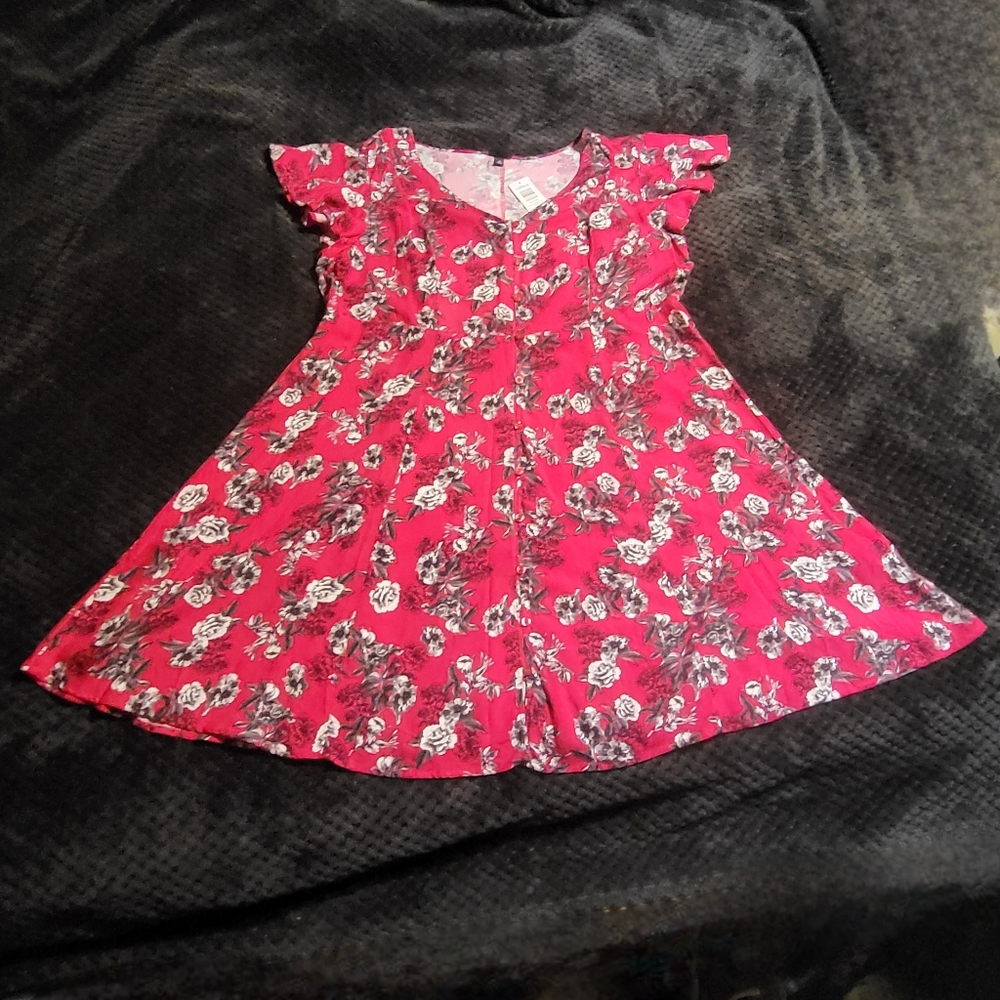 Torrid floral dress hot pink roses midi 3XL sexy grunge NWT